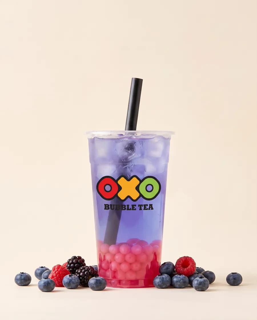 Drink OXO borůvka s kuličkami tutti frutti