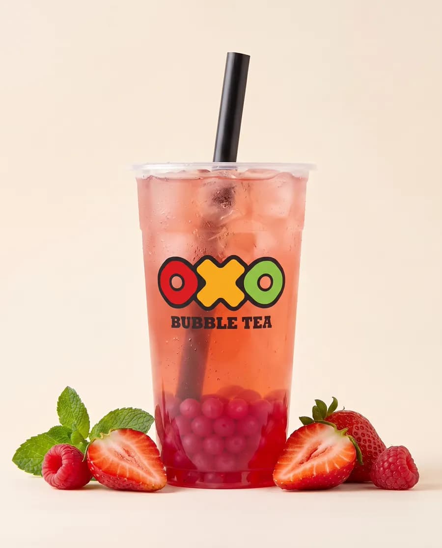 Drink OXO jahoda s kuličkami malina